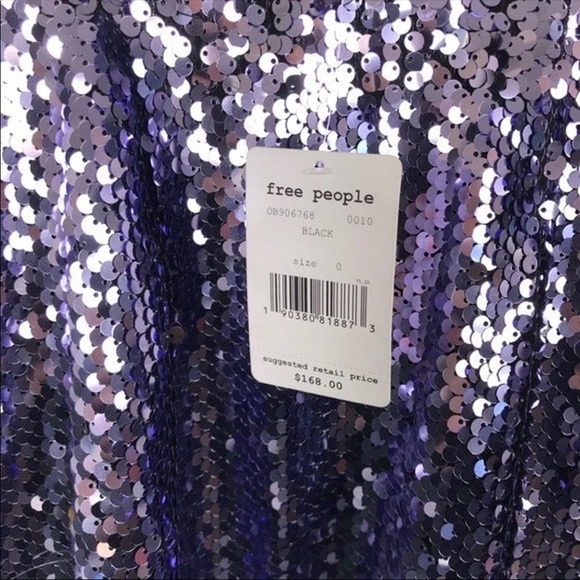 NWT Free People Sequin Siren Mini Dress in Black Size 0 - Picture 8 of 10